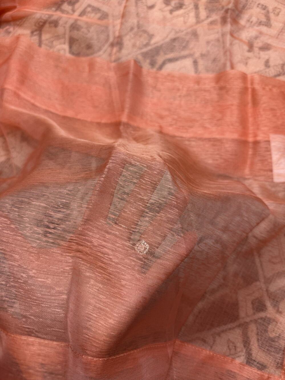 Coral Rod Pocket Sheer Valances (2) for Bedrooms, Playrooms 52”x18”
